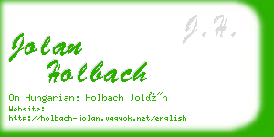 jolan holbach business card